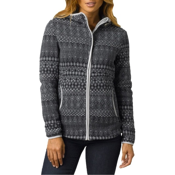PRANA Zip Up Black/Gray prAna Women's Arka Jacket Large L - Picture 1 of 9